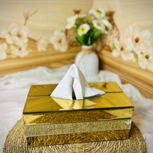 luxury modern glass mirror tissue box