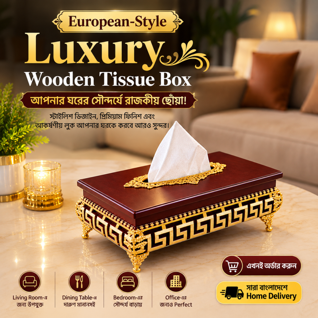 wooden tissue box